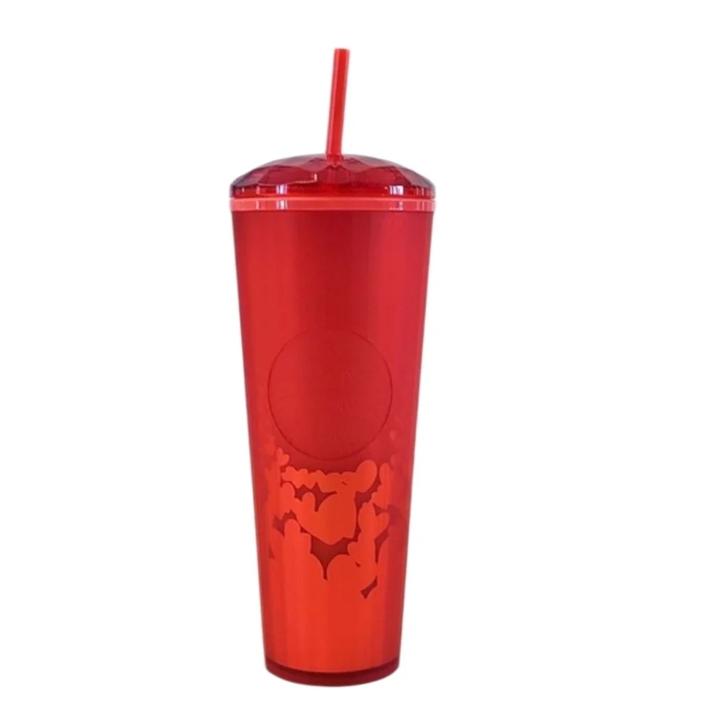 Starbucks Hearts Ombre Dome Kaleidoscope Tumbler Cold Cup 2022 Valentine's Day